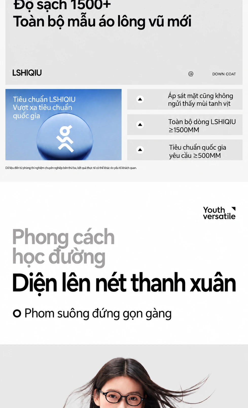 Áo khoác phao nữ mùa đông, lông vũ vịt trắng 95%, dáng ngắn nhẹ, dày dặn, có mũ