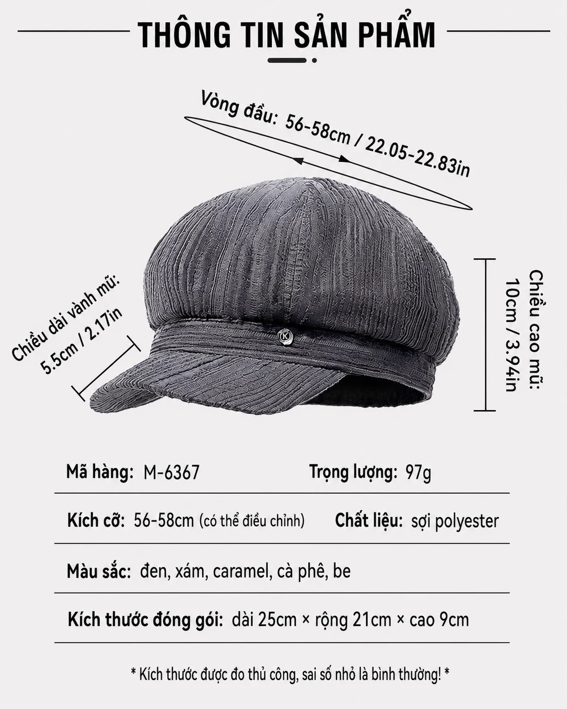 Mũ beret nữ trơn màu viền tua, kiểu mũ newsboy