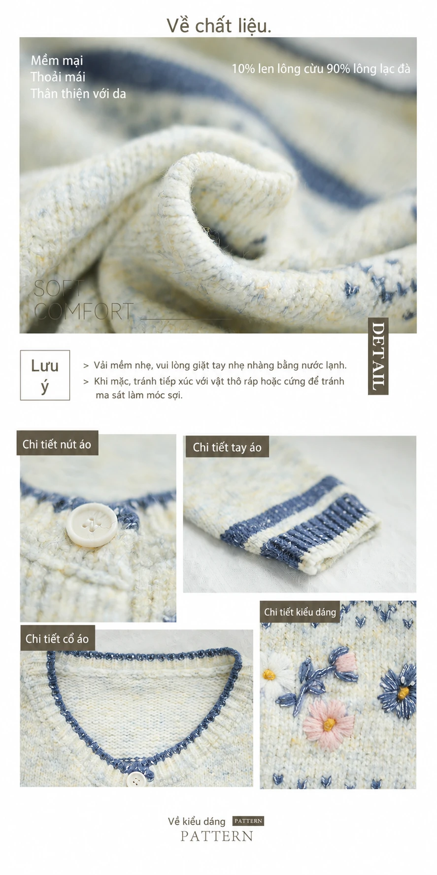 Áo khoác len cardigan nữ dệt kim phong cách lười, cổ tròn dáng rộng phong cách học viện, mặc thu đông
