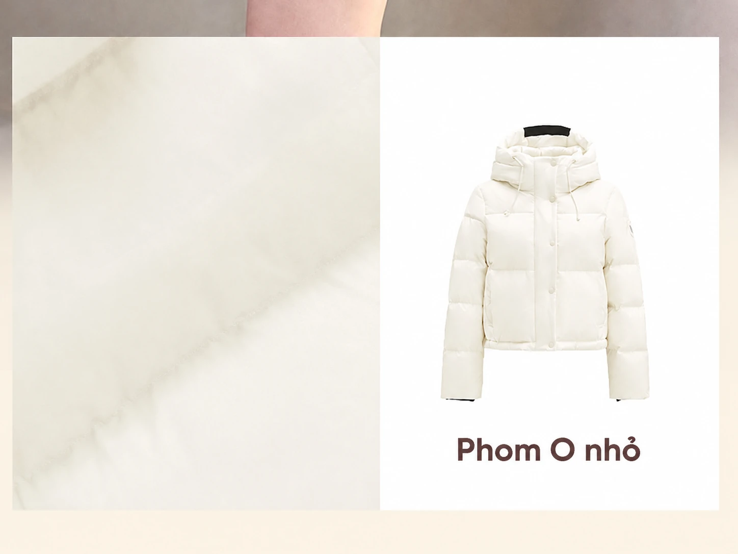 Áo phao lông ngỗng nữ dáng ngắn 3 ô mùa đông