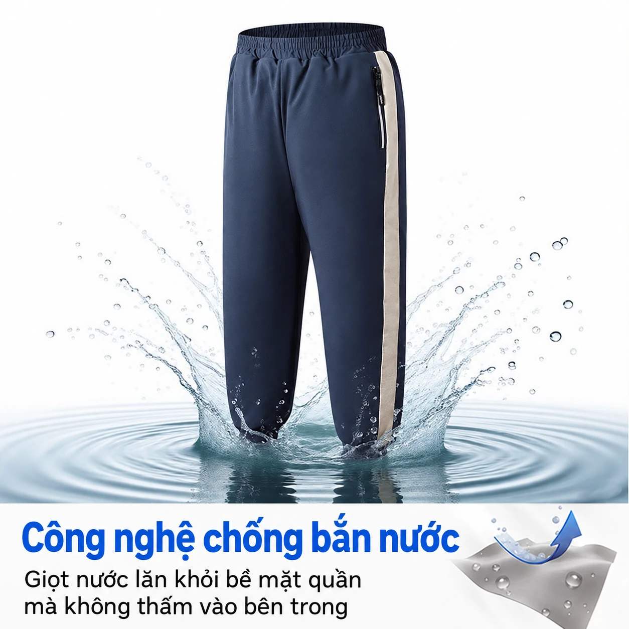 Quần bông trẻ em chống lạnh chống nước mặc mùa đông, lót lông dày giữ ấm, mặc ngoài cho bé trai và bé gái