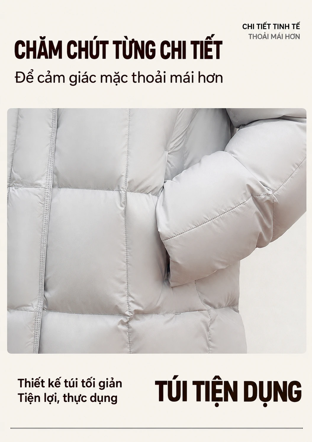 Áo khoác lông vũ nữ mùa đông , mềm nhẹ kiểu phồng