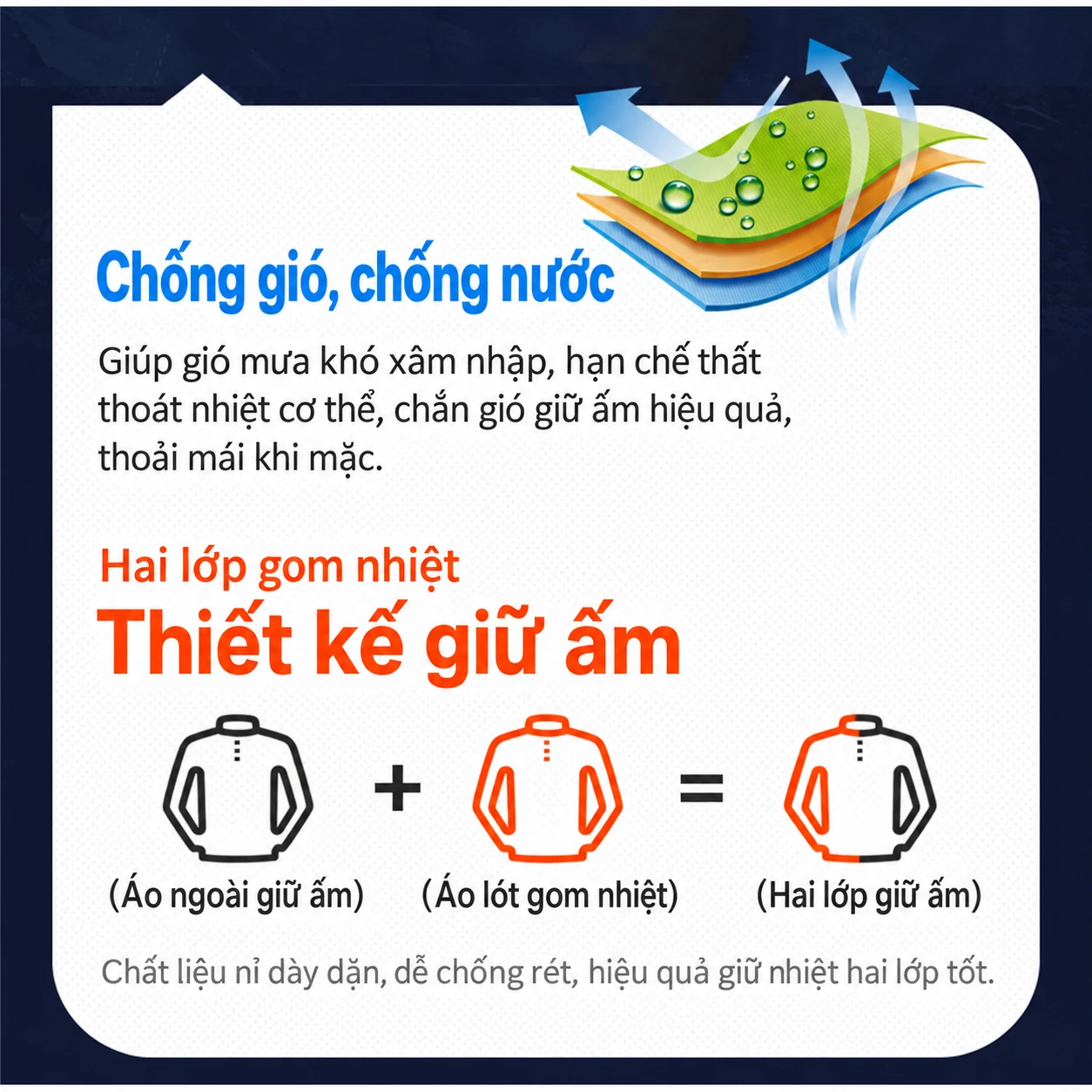 Áo khoác leo núi ngoài trời 3 trong 1 nam nữ, bộ 2 món thu đông, chống gió chống nước, lót nỉ giữ ấm