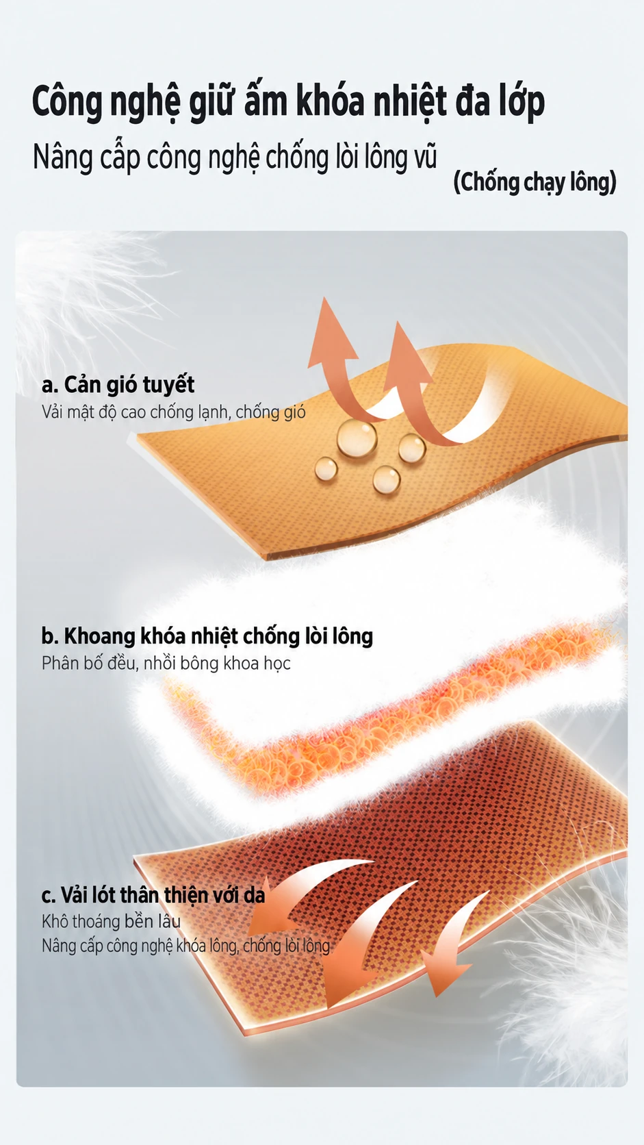 Áo khoác phao lông vũ nữ dáng ngắn mùa đông mũ có thể tháo rời