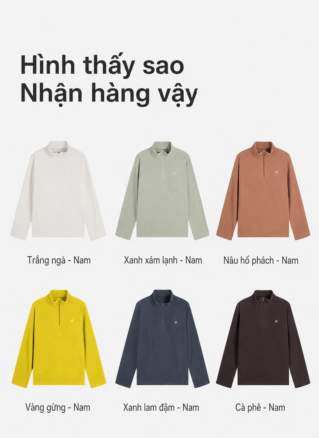Áo nỉ lông cừu nam nữ giữ ấm, áo mặc trong cho áo khoác gió