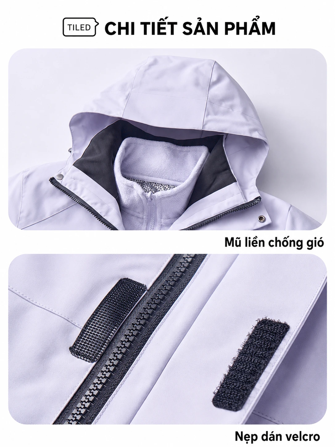 Áo khoác nam nữ 3 trong 1 chống nước giữ ấm
