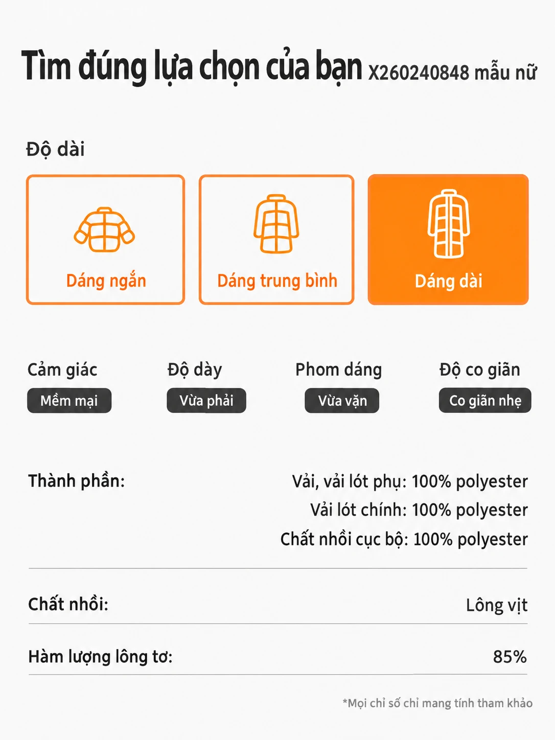 Áo khoác lông vũ dáng dài nữ mặc ngoài trời