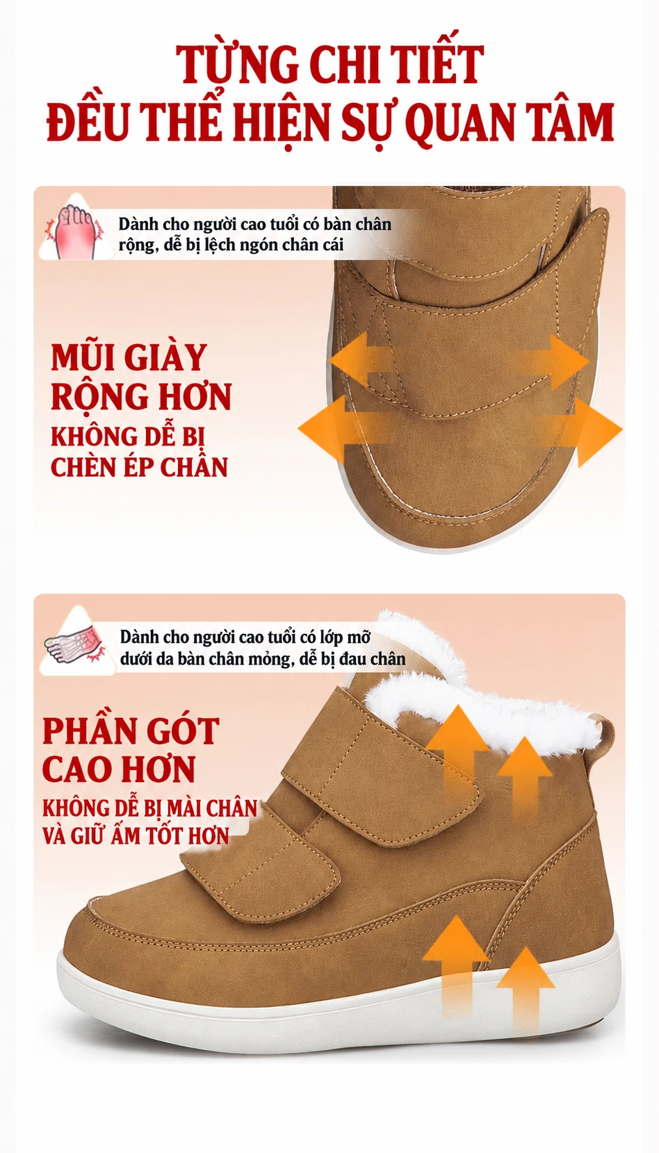 Giày đi tuyết nam, nữ chống trơn trượt, lót lông dày giữ ấm mùa đông