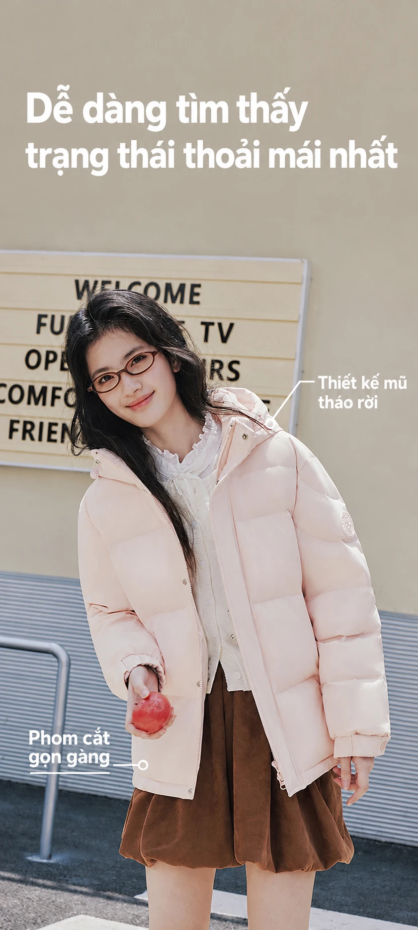 Áo phao lông vũ nữ dáng ngắn nhiều màu mùa đông, phong cách thể thao casual giữ ấm