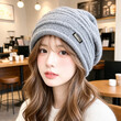 Mũ len trùm đầu nữ chụp đầu, giữ ấm che tai, phong cách thời... - ảnh 5
