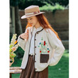 Áo len cardigan nữ phong cách vintage nghệ thuật, thêu hoa nhiều... - ảnh 1