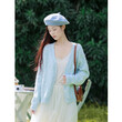 Áo khoác len cardigan nữ dệt kim cổ V đính hoa nổi cho mùa thu... - ảnh 2
