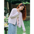 Áo khoác len cardigan nữ dệt kim màu xanh sữa, dáng rộng mặc thu... - ảnh 2