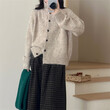 Áo khoác len cardigan nữ cổ lọ dệt kim, dáng rộng mềm mại thu... - ảnh 2