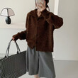 Áo khoác len cardigan nữ cổ lọ dệt kim, dáng rộng mềm mại thu... - ảnh 5