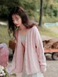 Áo len cardigan nữ dệt kim cổ V phong cách ngọt ngào, tay dài, mặc mùa thu