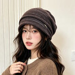 Mũ len nữ trùm đầu giữ ấm che tai phong cách lười cho mùa thu... - ảnh 2