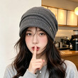 Mũ len nữ trùm đầu giữ ấm che tai phong cách lười cho mùa thu... - ảnh 4
