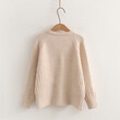 Áo len cardigan dệt kim thêu hoa nhỏ phong cách học viện cho nữ