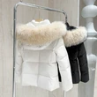 Áo khoác phao dáng ngắn nữ mùa đông , chiết eo, cổ lông, lông vũ vịt trắng 90%