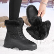 Giày boots đi tuyết nữ cổ cao, chống thấm nước, chống trơn trượt, lót lông giữ ấm, phù hợp đi tuyết và leo núi ngoài trời
