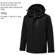 Áo khoác outdoor 3 trong 1 nam nữ, 2 lớp ép keo, chống gió chống... - ảnh 1