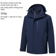 Áo khoác outdoor 3 trong 1 nam nữ, 2 lớp ép keo, chống gió chống... - ảnh 2