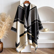 Khăn choàng nữ kiểu Hàn thu đông, khăn vuông giả cashmere, dày... - ảnh 2