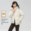 Áo phao nữ lông vũ dáng ngắn mùa đông, phong cách casual, phù... - ảnh 3