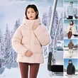 Áo phao lông vũ ngắn nam nữ mùa đông, lông ngỗng, dáng bánh mì