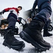 Boot đi tuyết nam cổ cao lót lông giữ ấm mùa đông, chống nước chống trượt