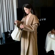 Áo khoác dạ nữ lông cừu hai mặt cổ ve lớn phong cách tiểu... - ảnh 4