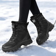 Boot nữ đi tuyết mùa đông lót lông giữ ấm, chống thấm nước, chống gió, chống mài mòn, cổ cao buộc dây, cỡ lớn