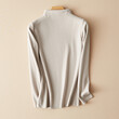 Áo giữ nhiệt nữ cổ cao vừa len cashmere lụa tằm dáng ôm mặc... - ảnh 1