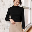 Áo giữ nhiệt nữ cổ cao vừa len cashmere lụa tằm dáng ôm mặc trong thu đông tay dài