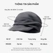 Mũ lưỡi trai nữ dạ len trơn màu vành mềm