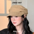 Mũ lưỡi trai nữ dạ len trơn màu vành mềm - ảnh 4