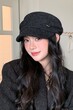 Mũ lưỡi trai nữ dạ len trơn màu vành mềm - ảnh 2