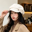 Mũ beret nữ bát giác vành ngắn , retro, đội thu đông khi đi chơi ngoài trời