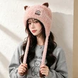 Mũ len nữ lông cừu đáng yêu, giữ ấm có che tai, hợp mặc mùa đông đi ngoài trời