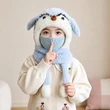 Mũ trùm đầu liền khăn quàng và che mặt cho bé trai bé gái mùa đông, giữ ấm che tai, hình chim cánh cụt dễ thương