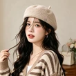 Mũ beret len nữ phong cách họa sĩ, đội thu đông ngoài trời