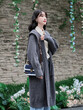 Áo khoác len cardigan nữ dáng dài rộng rãi xám có mũ ,mặc mùa thu đông