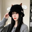 Mũ len nữ tai che giữ ấm mùa đông kiểu tai cừu lông xù dễ thương