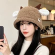 Mũ len nữ tai che giữ ấm mùa đông kiểu tai cừu lông xù dễ thương