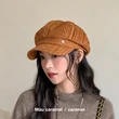 Mũ beret nữ trơn màu viền tua, kiểu mũ newsboy - ảnh 3