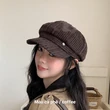 Mũ beret nữ trơn màu viền tua, kiểu mũ newsboy - ảnh 4