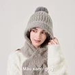 Mũ len nữ mùa đông lót lông, che tai, có chùm bông, chắn gió,... - ảnh 4
