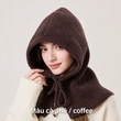 Mũ len chui đầu nữ liền khăn ống dệt kim có dây rút, chắn... - ảnh 4