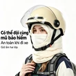 Mũ liền khăn quàng và khẩu trang nữ mùa đông lót lông giữ ấm, che cổ, chui đầu, chắn gió, bịt tai